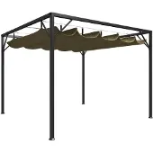 vidaXL Gartenpavillon mit Ausziehbarem Dach 3x3 m Taupe 180 g/m²