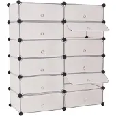 vidaXL Schuh-Organizer Zusammenklappbar mit 12 Fächern Weiß