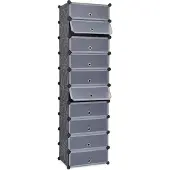 vidaXL Schuh-Organizer Zusammenklappbar mit 10 Fächern Schwarz