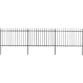 vidaXL Gartenzaun mit Speerspitze Stahl 504 x 120 cm Schwarz