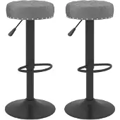 vidaXL Barhocker 2 Stk. Dunkelgrau Samt