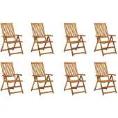 vidaXL Klappbare Gartenstühle 8 Stk. Massivholz Akazie