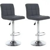 vidaXL Barhocker 2 Stk. Grau Kunstleder