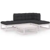 vidaXL 5-tlg. Garten-Lounge-Set mit Kissen Kiefer Massivholz