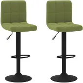 vidaXL Barhocker 2 Stk. Hellgrün Samt