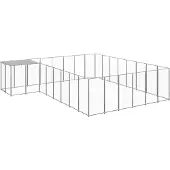 vidaXL Hundezwinger Silbern 15,73 m² Stahl