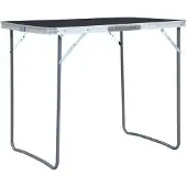 vidaXL Campingtisch mit Metallgestell Klappbar 80x60 cm Grau