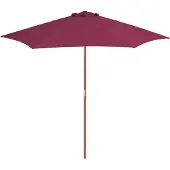vidaXL Sonnenschirm mit Holz-Mast 270 cm Bordeauxrot