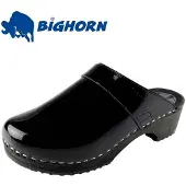 Bighorn Medizinische Clog 6006 Schwarz Lack-Schuhgröße 37