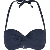 s.Oliver Bandeau-Bikini-Top "Spain", Damen, Gr. 34, Cup B, blau (marine), Microfaser, Microfaser, unifarben, Bikini-Oberteile Bandeau-Bikini-Top, in unifarben mit Wickeloptik