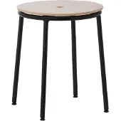Normann Copenhagen Circa Hocker H45 Black Steel/Oak - , Schwarz, für Küche, Metall