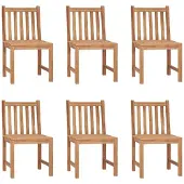 vidaXL Gartenstühle 6 Stk. Massivholz Teak