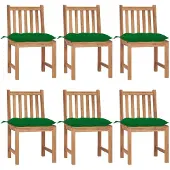 vidaXL Gartenstühle 6 Stk. mit Kissen Massivholz Teak