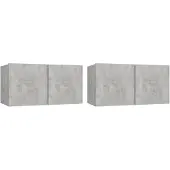 vidaXL TV-Hängeschränke 2 Stk. Betongrau 60x30x30 cm