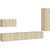 vidaXL 4-tlg. TV-Schrank-Set Sonoma-Eiche Holzwerkstoff