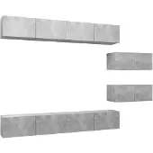vidaXL 6-tlg. TV-Schrank-Set Betongrau Holzwerkstoff