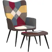 vidaXL Relaxsessel mit Hocker Patchwork Stoff