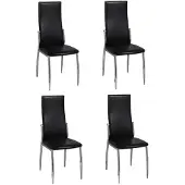 vidaXL Esszimmerstühle 4 Stk. Schwarz Kunstleder