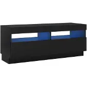 vidaXL TV-Schrank mit LED-Leuchten Schwarz 100x35x40 cm