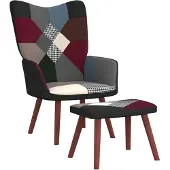 vidaXL Relaxsessel mit Hocker Patchwork Stoff