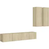 vidaXL 4-tlg. TV-Schrank-Set Sonoma-Eiche Holzwerkstoff