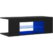 vidaXL TV-Schrank mit LED-Leuchten Schwarz 90x39x30cm