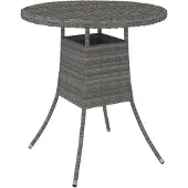 vidaXL Gartentisch Grau 70x70x73 cm Poly Rattan
