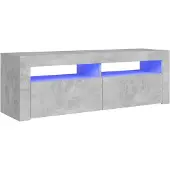 vidaXL TV-Schrank mit LED-Beleuchtung Betongrau 120x35x40 cm