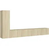 vidaXL 3-tlg. TV-Schrank-Set Sonoma-Eiche Holzwerkstoff