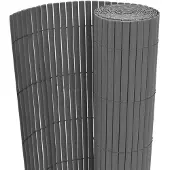 vidaXL Gartenzaun Doppelseitig PVC 90 x 500 cm Grau