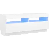 vidaXL TV-Schrank mit LED-Leuchten Weiß 100x35x40 cm