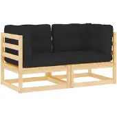 vidaXL Garten-Ecksofas 2 Stk. mit Kissen Massivholz Kiefer