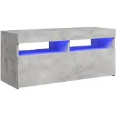 vidaXL TV-Schrank mit LED-Leuchten Betongrau 90x35x40 cm