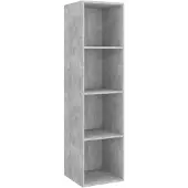 vidaXL TV-Wandschrank Betongrau 37x37x142,5 cm Holzwerkstoff