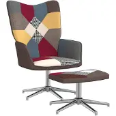 vidaXL Relaxsessel mit Hocker Patchwork Stoff