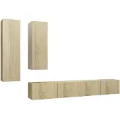 vidaXL 4-tlg. TV-Schrank-Set Sonoma-Eiche Holzwerkstoff