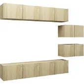 vidaXL 6-tlg. TV-Schrank-Set Sonoma-Eiche Holzwerkstoff