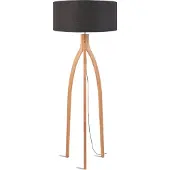 Good&Mojo - Stehleuchte Annapurna - Dunkelgrau/Bambus - Ø60cm für Wohnzimmer, Schlafzimmer
