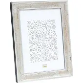 Deknudt Silberner Fotorahmen aus Holz mit dunkelbrauner Craquelé-Oberfläche 18x24 S40JE9
