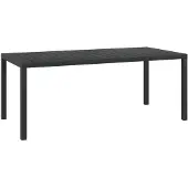 vidaXL Gartentisch Schwarz 185x90x74 cm Aluminium und WPC