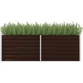 vidaXL Garten-Hochbeet Braun 240 x 80 x 77 cm Verzinkter Stahl