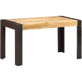 vidaXL Esstisch 140x70x76 cm Raues Mango-Massivholz