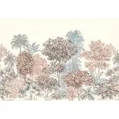 Overig Vliestapete "Digitaldruck Vlies - Painted Trees - Größe 400 x 280 cm" bedruckt glatt Wohnzimmer, Schlafzimmer