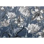 Overig Vliestapete "Digitaldruck Vlies - Merian Blue - Größe 350 x 250 cm" bedruckt glatt Wohnzimmer, Schlafzimmer