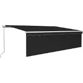 vidaXL Markise Manuell Einziehbar mit Rollo 5x3 m Anthrazit