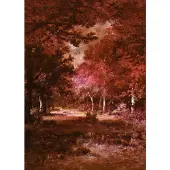 Overig Vliestapete "Digitaldruck Vlies - Autumna Rosso - Größe 200 x 280 cm" bedruckt glatt Wohnzimmer, Schlafzimmer