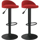 vidaXL Barhocker 2 Stk. Weinrot Samt