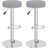 vidaXL Barhocker 2 Stk. Grau Stoff