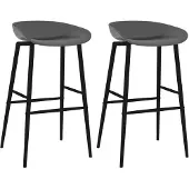 vidaXL Barhocker 2 Stk. Grau