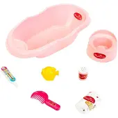 Klein Babywanne mit Zubehör Princess Coralie rosa 43 x 23 x 10 cm